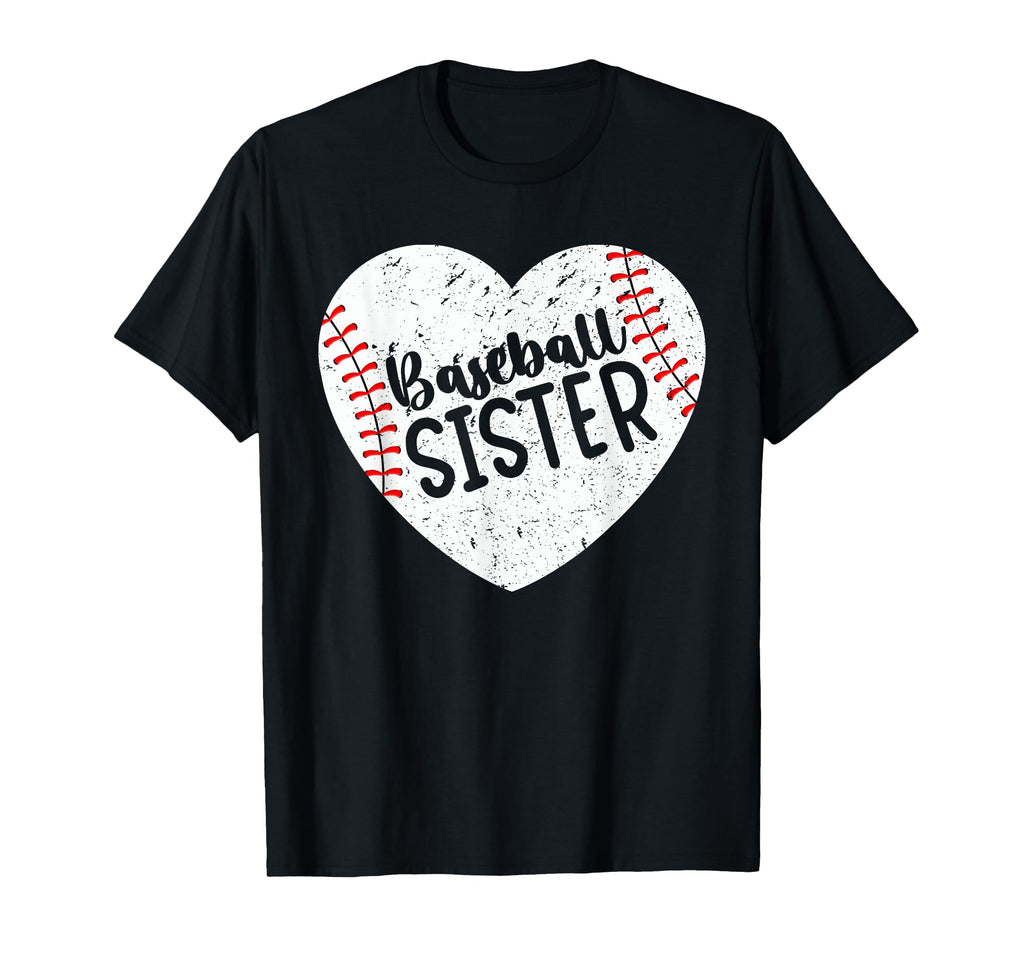 Baseball Sister Heart Baseball Sister T-Shirt - Graphic Print for Adults - T-Shirt, Sweatshirt, Hoodie