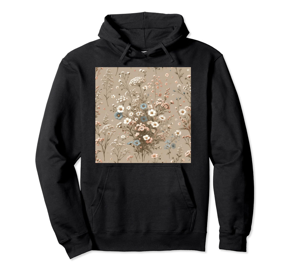 Flowers Boho Floral Art Wildflowers Hoodie - Fun Novelty Design Men Women - T-Shirt, Sweatshirt, Hoodie