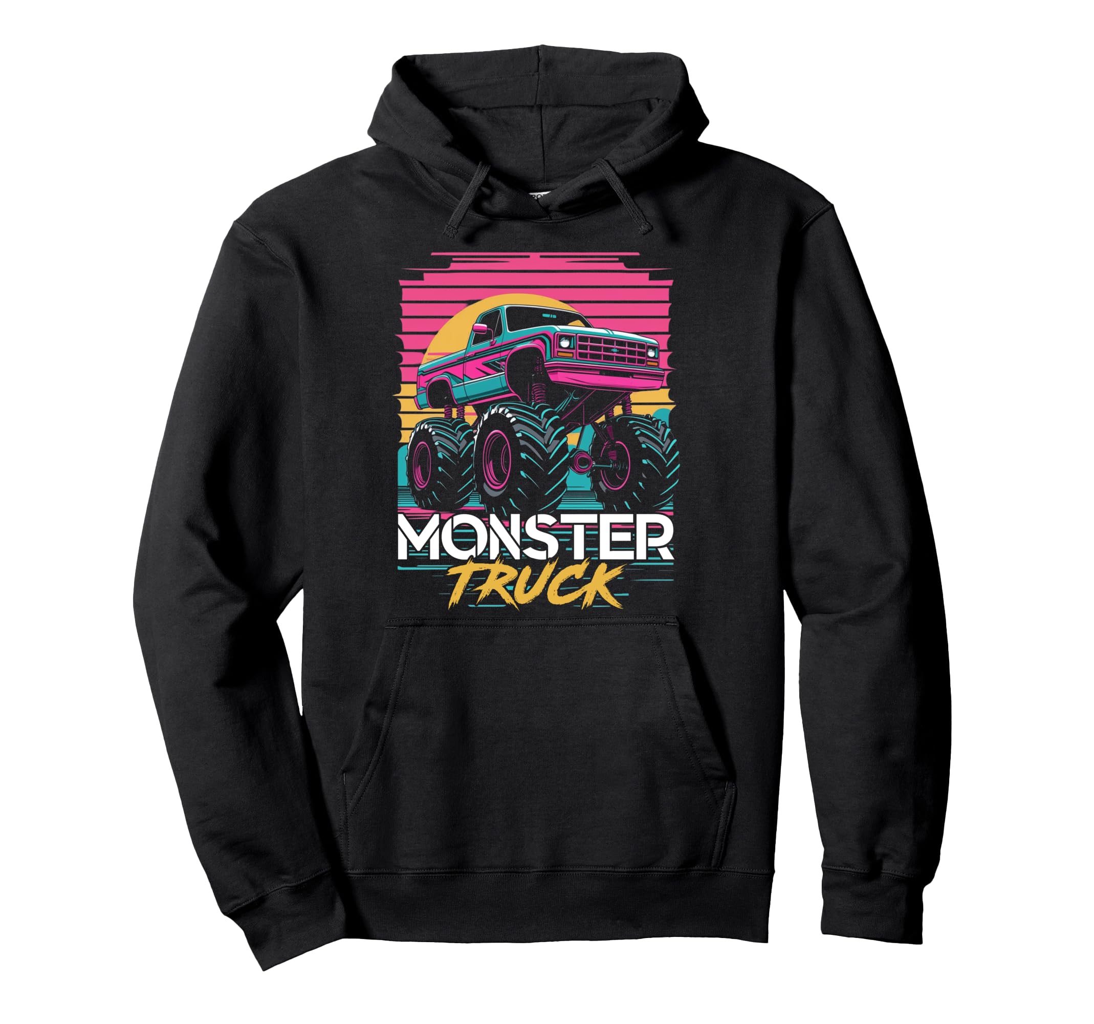 Vaporwave Aesthetic Monster Truck Hoodie - Aesthetic Graphic Men Women - T-Shirt, Sweatshirt, Hoodie