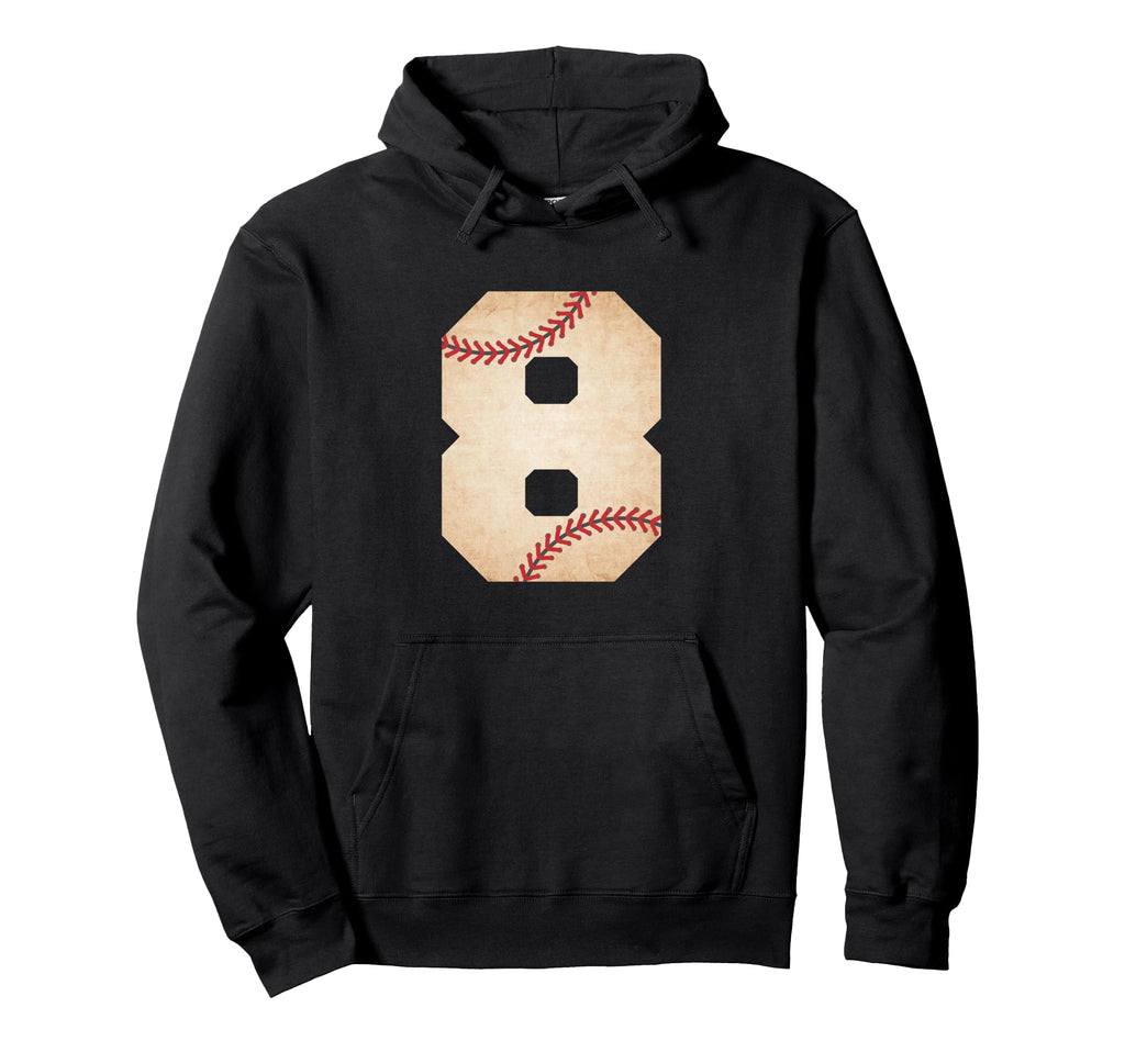 Baseball Number 8 Baseball Fan Mom Hoodie - Casual Everyday Wear Unisex - T-Shirt, Sweatshirt, Hoodie
