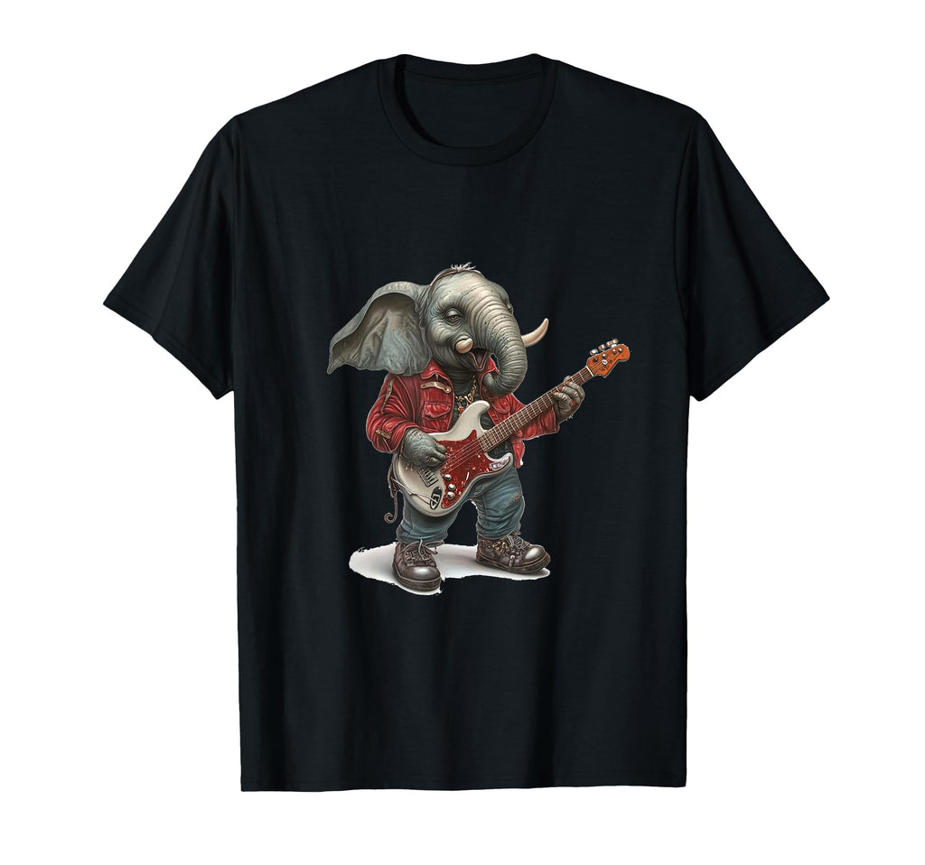 Rocking Elephant Playing Guitar Vibes T-Shirt - Graphic Print for Adults - T-Shirt, Sweatshirt, Hoodie