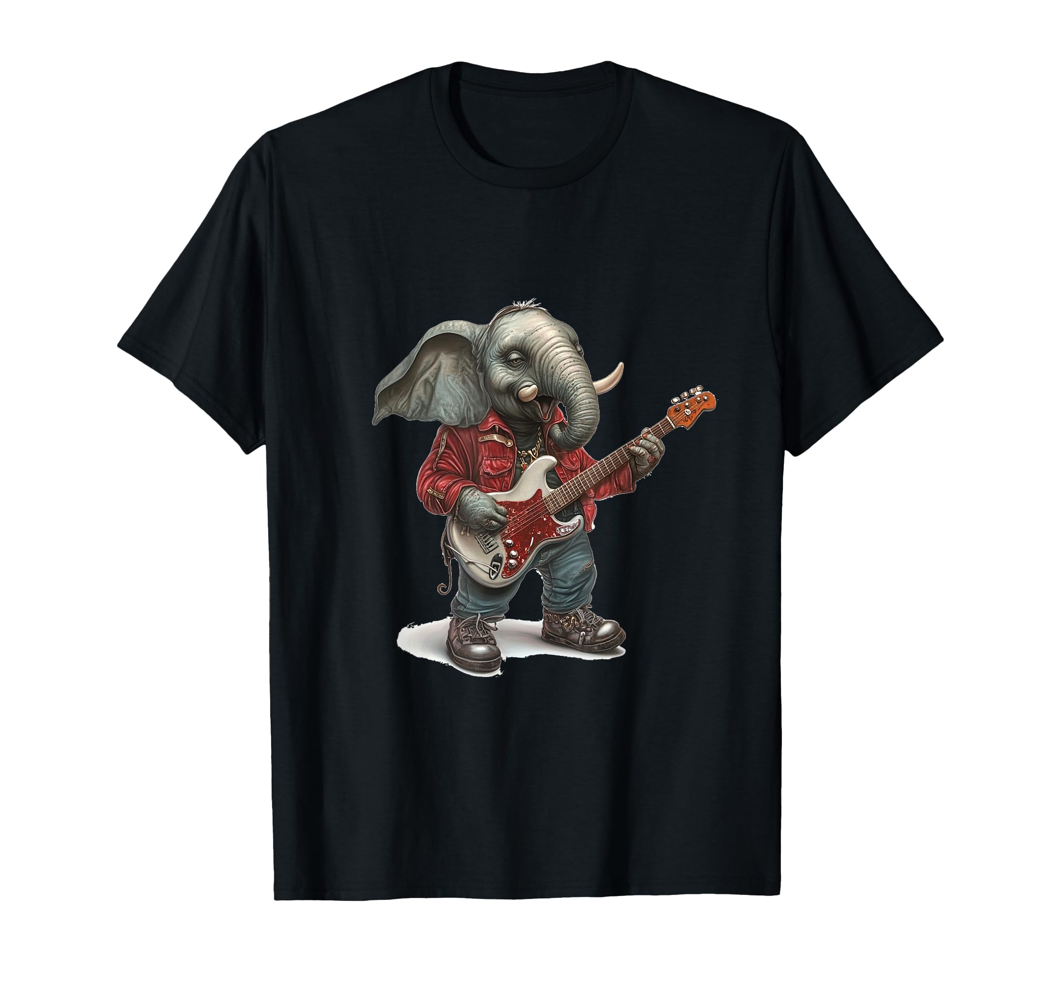 Rocking Elephant Playing Guitar Vibes T-Shirt - Graphic Print for Adults - T-Shirt, Sweatshirt, Hoodie