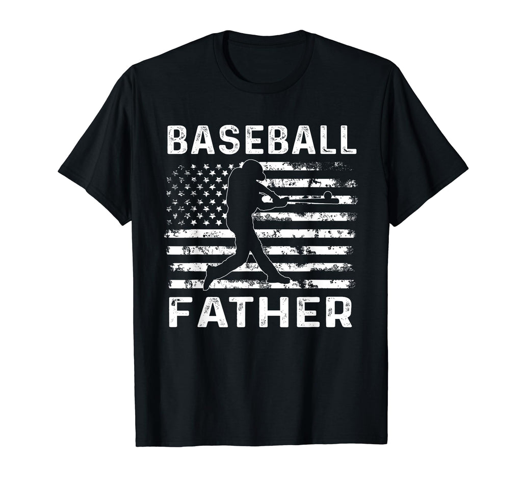 Baseball Father Dad Usa Flag 4Th July T-Shirt - Custom Art Print Men Women - T-Shirt, Sweatshirt, Hoodie