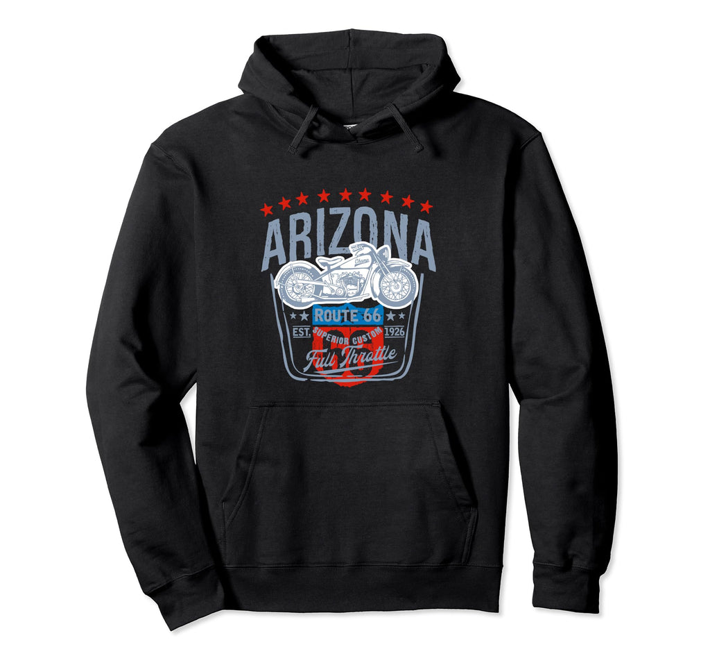 Route 66 Arizona Motorcycle Hoodie - Aesthetic Graphic Men Women - T-Shirt, Sweatshirt, Hoodie