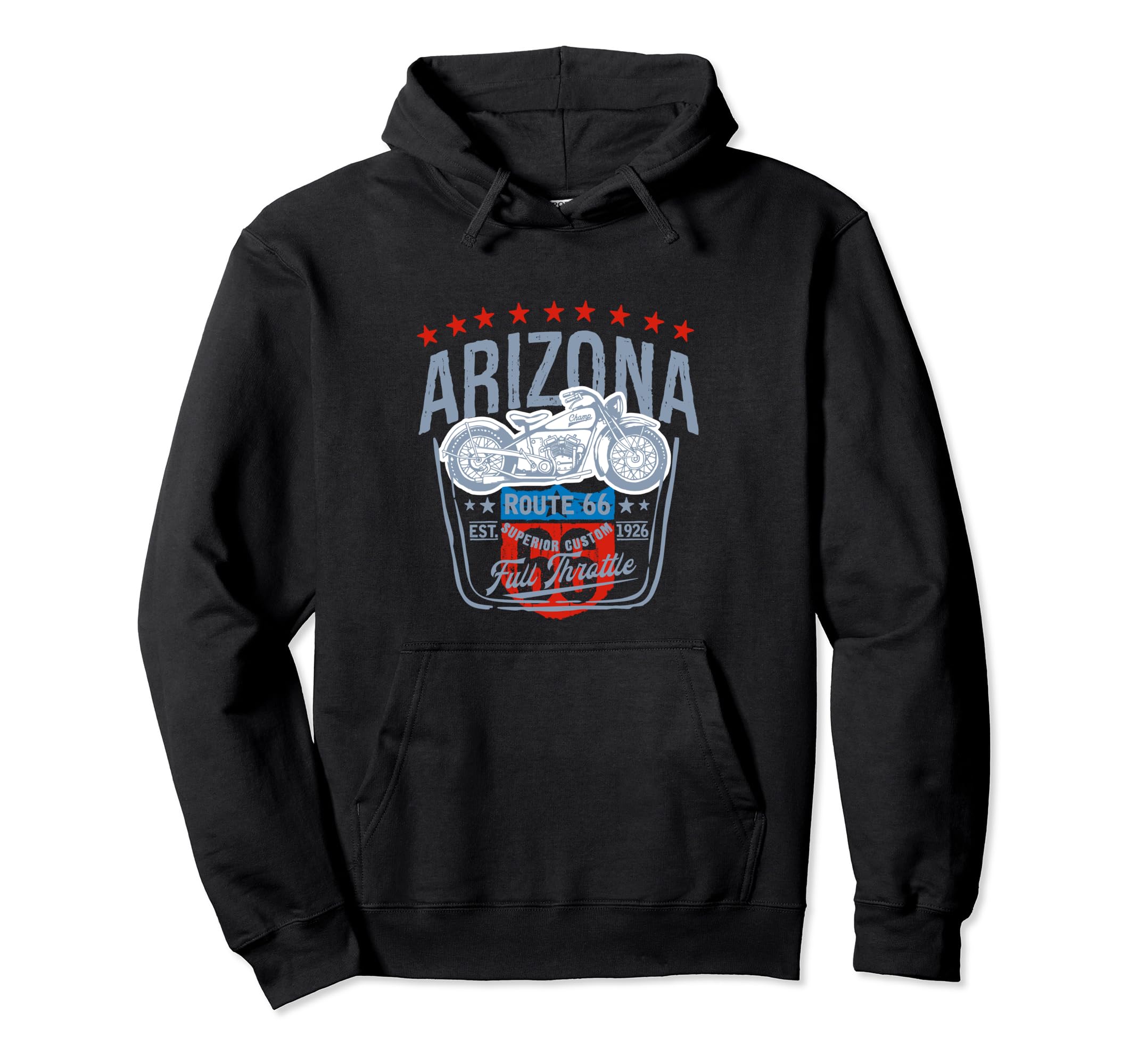 Route 66 Arizona Motorcycle Hoodie - Aesthetic Graphic Men Women - T-Shirt, Sweatshirt, Hoodie