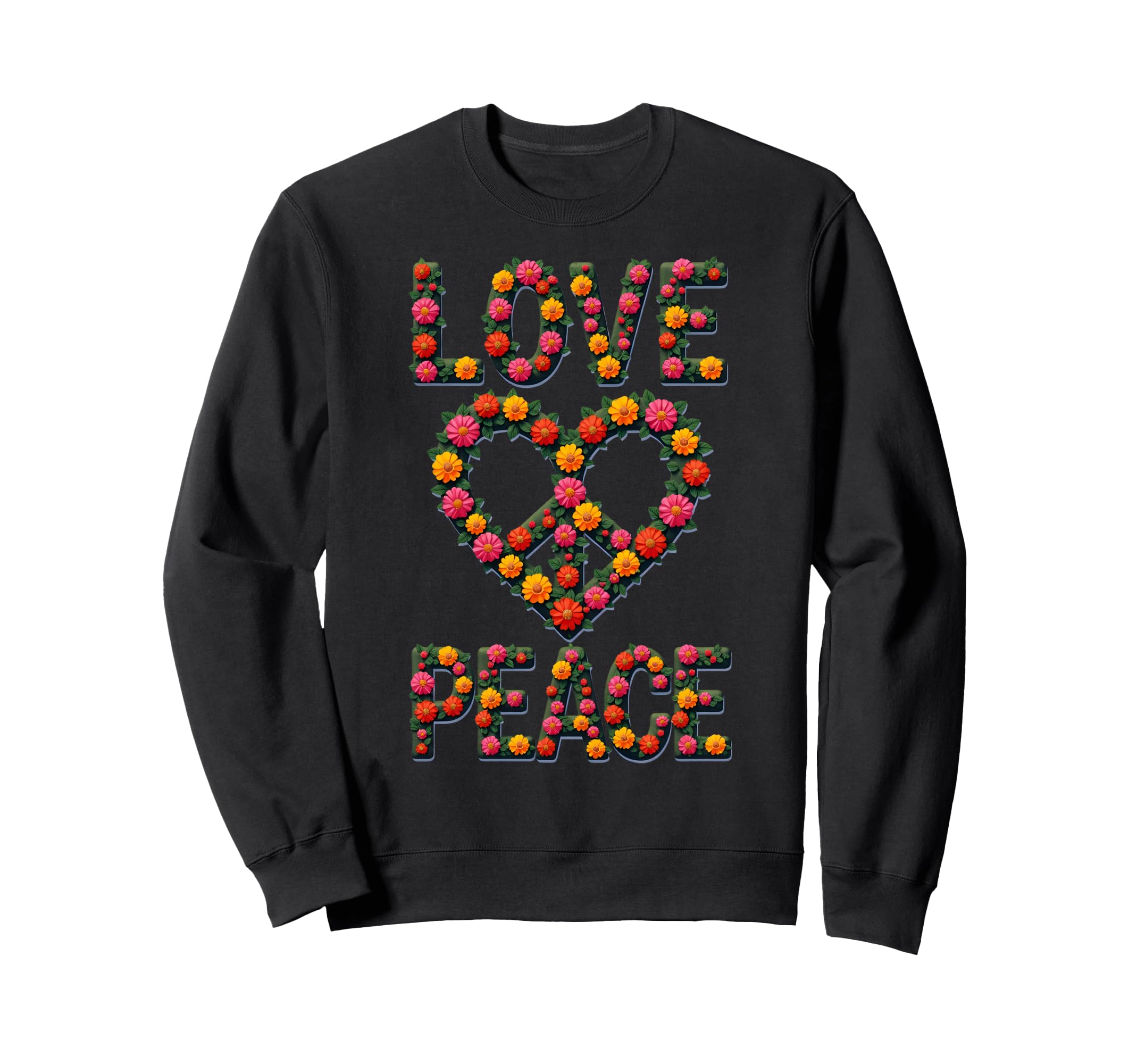 60S 70S Flower Power Groovy Love Sweatshirt - Novelty Apparel Men Women - T-Shirt, Sweatshirt, Hoodie