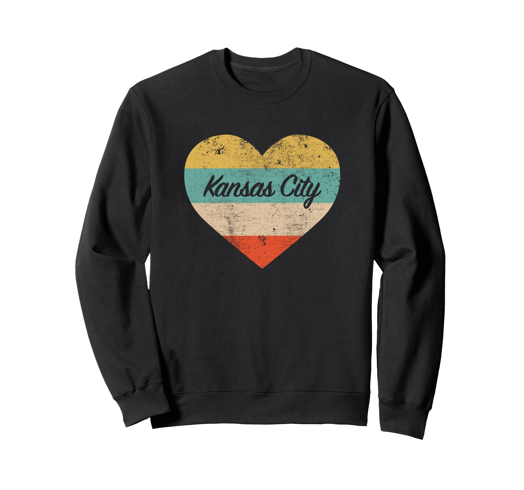 I Love Kansas City Kansas Distressed Sweatshirt - Trendy Graphic Unisex - T-Shirt, Sweatshirt, Hoodie