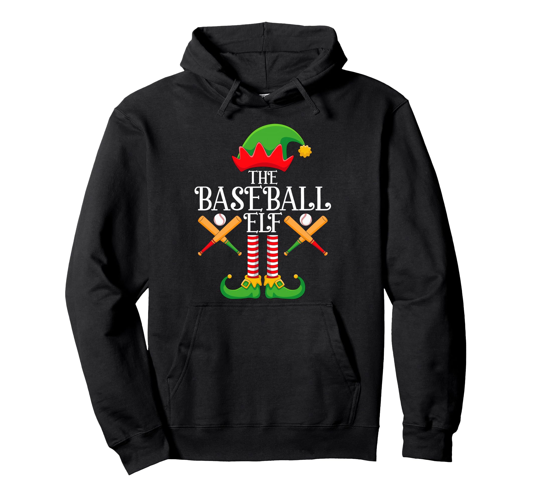 Baseball Elf Family Matching Funny Hoodie - Fun Novelty Design for Adults - T-Shirt, Sweatshirt, Hoodie