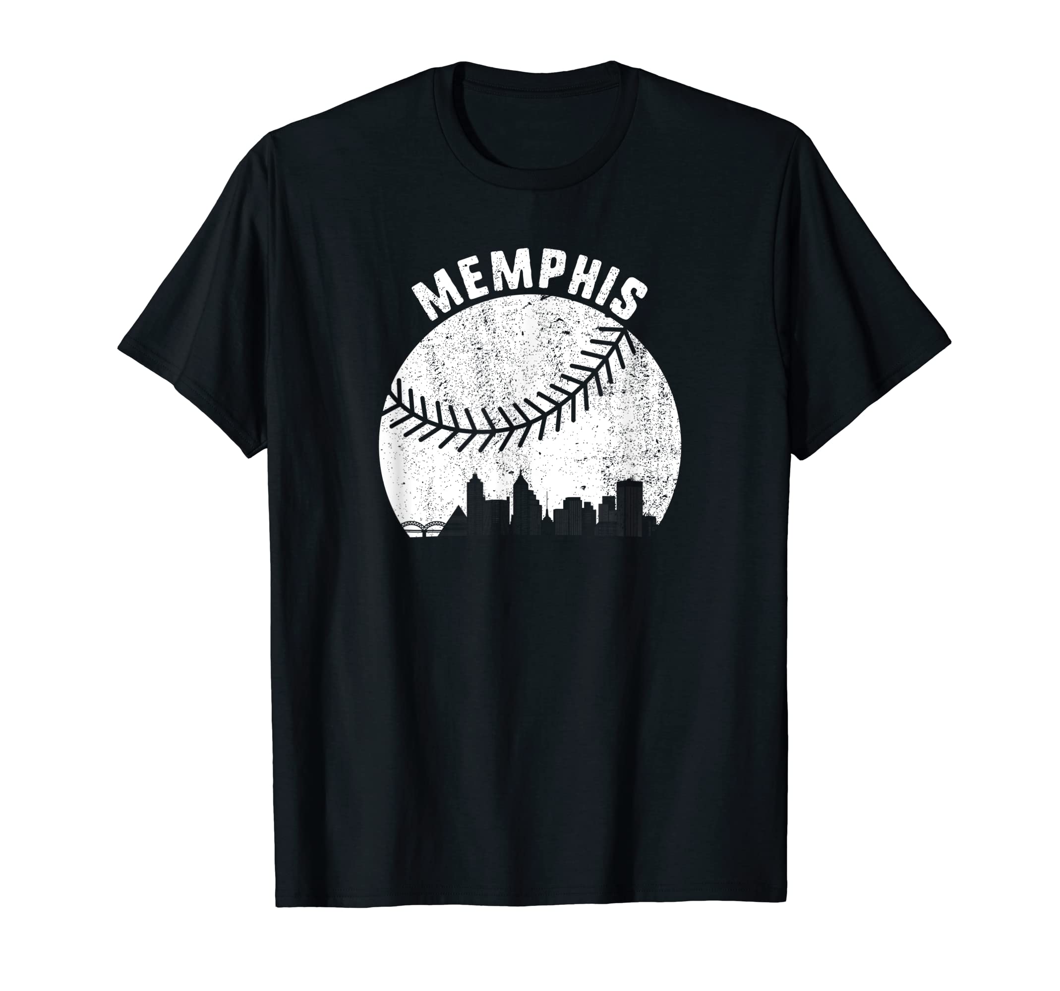 Memphis Skyline Baseball Fan Memphis Tn T-Shirt - Custom Art Print Unisex - T-Shirt, Sweatshirt, Hoodie