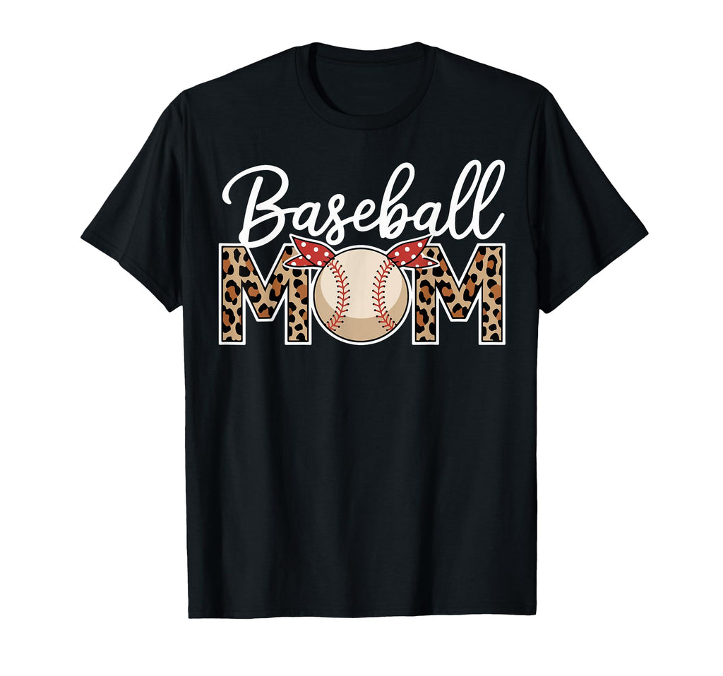 Baseball Mom Mother Leopard Baseball T-Shirt - Custom Art Print for Adults - T-Shirt, Sweatshirt, Hoodie