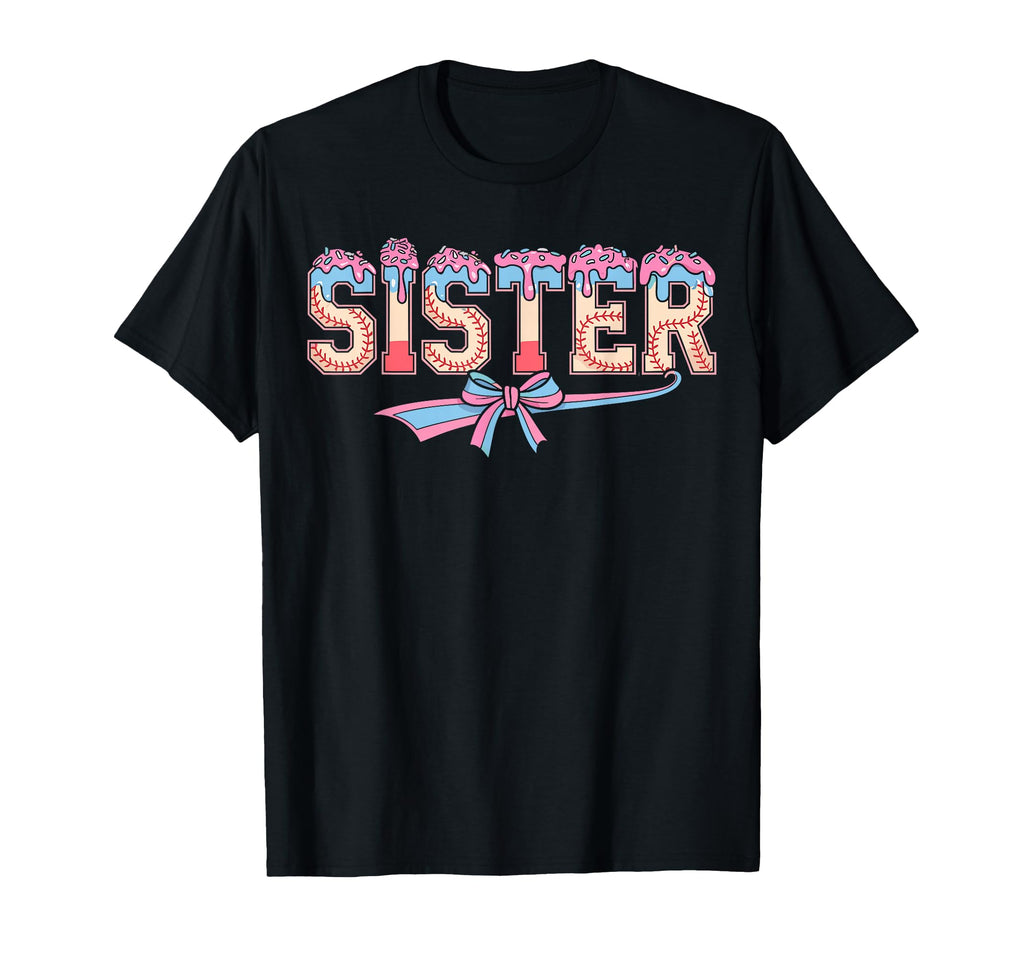 Baseball Sister Coquette Bow Ice Cream T-Shirt - Graphic Print for Adults - T-Shirt, Sweatshirt, Hoodie