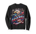 Patriotic American Baseball Flag Sweatshirt - Fun Novelty Design Men Women - T-Shirt, Sweatshirt, Hoodie