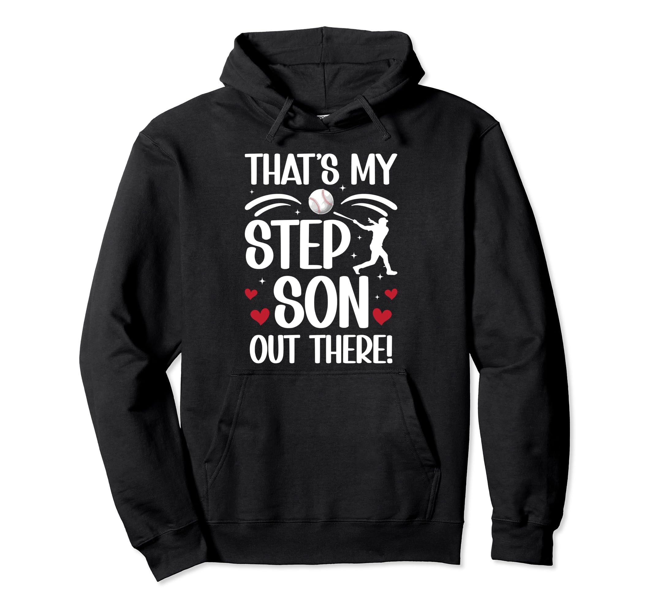 Proud Baseball Step Mom Baseball Hoodie - Fun Novelty Design for Adults - T-Shirt, Sweatshirt, Hoodie