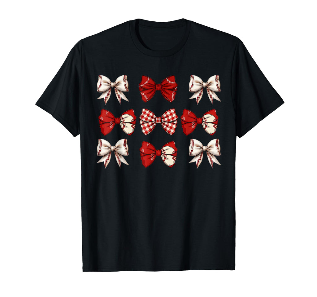 Baseball Coquette Bow Baseball Mom T-Shirt - Casual Everyday Wear Unisex - T-Shirt, Sweatshirt, Hoodie