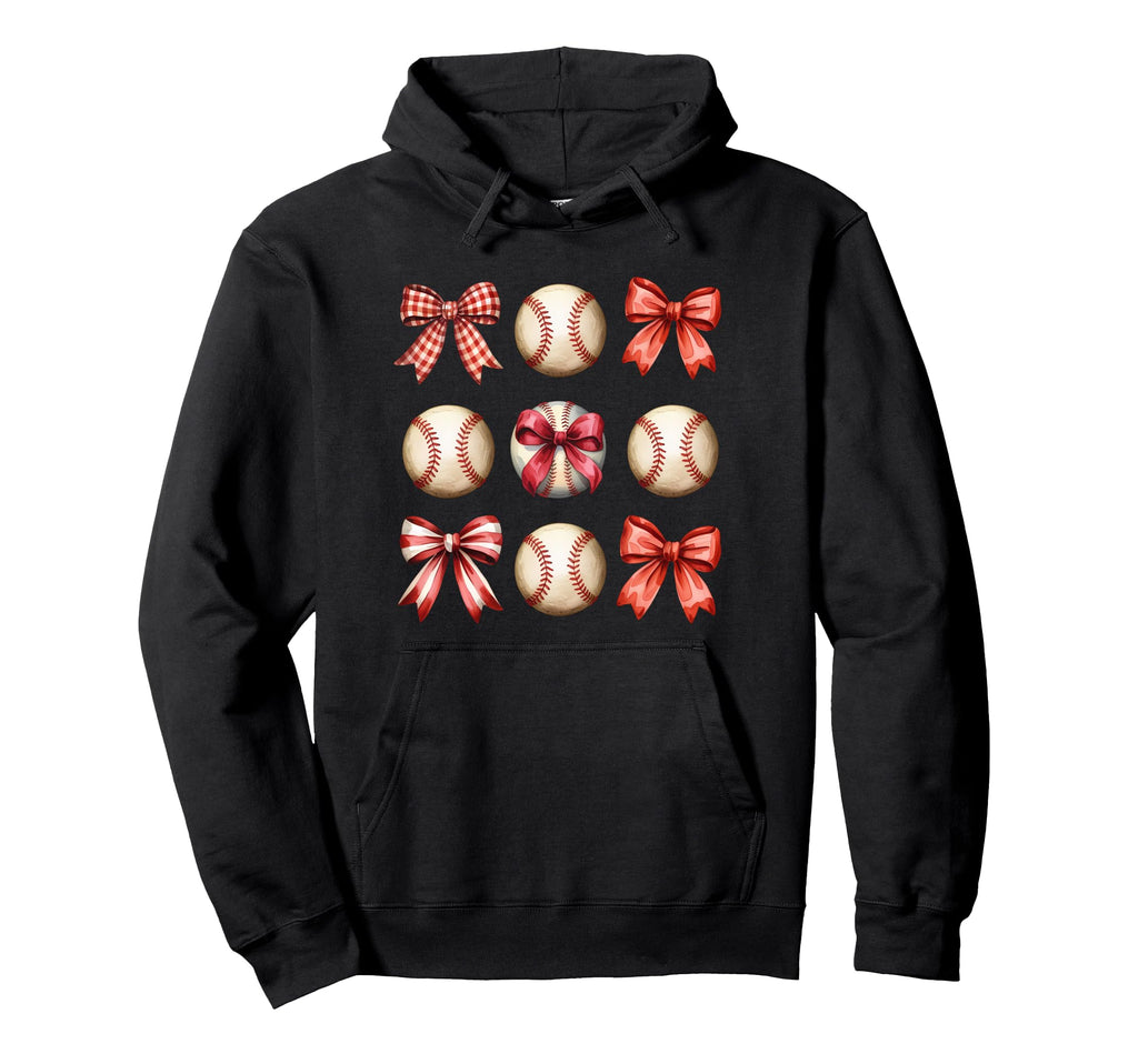 Coquette Bow Baseball Baseball Mama Hoodie - Fun Novelty Design Unisex - T-Shirt, Sweatshirt, Hoodie