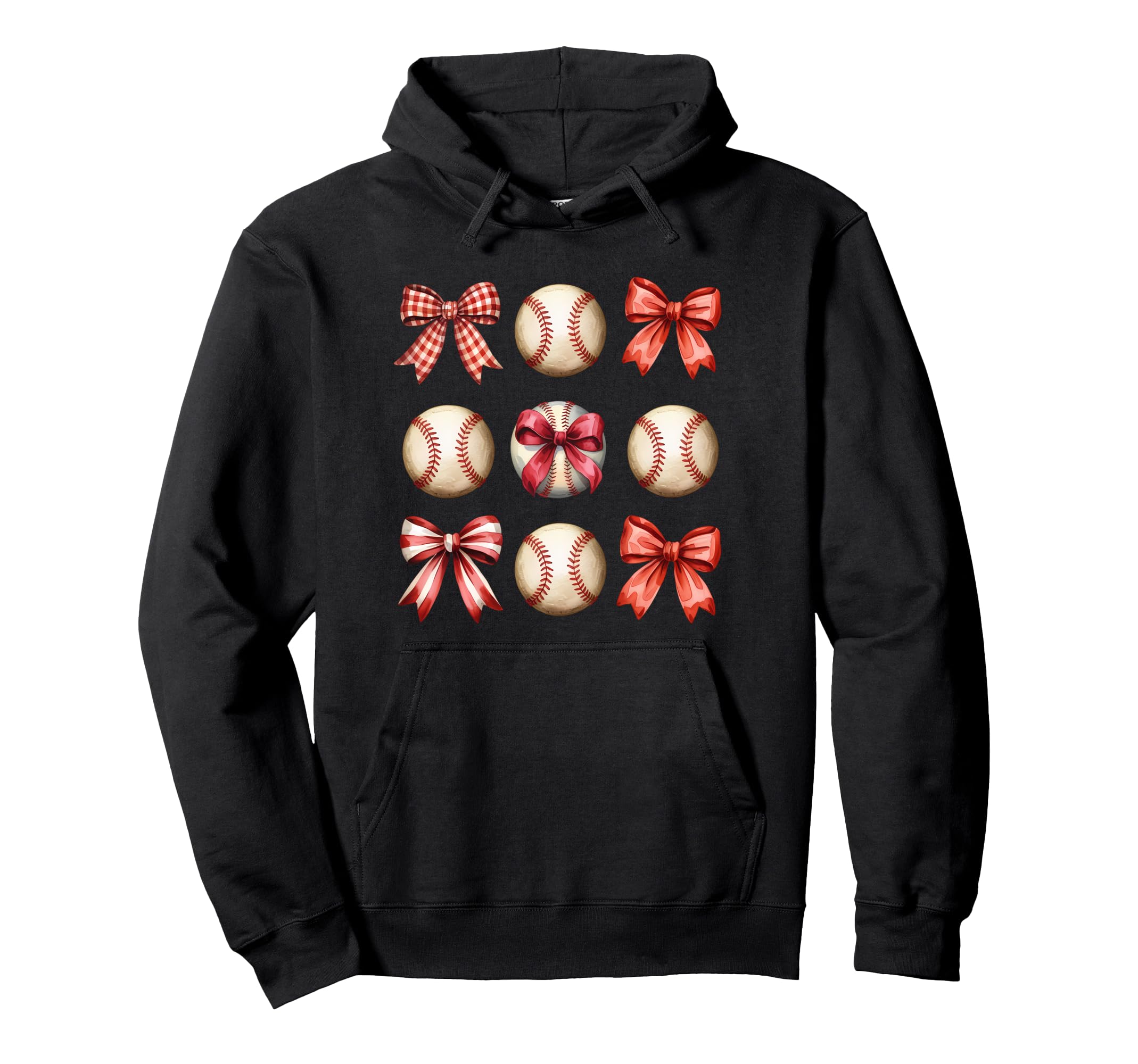Coquette Bow Baseball Baseball Mama Hoodie - Fun Novelty Design Unisex - T-Shirt, Sweatshirt, Hoodie
