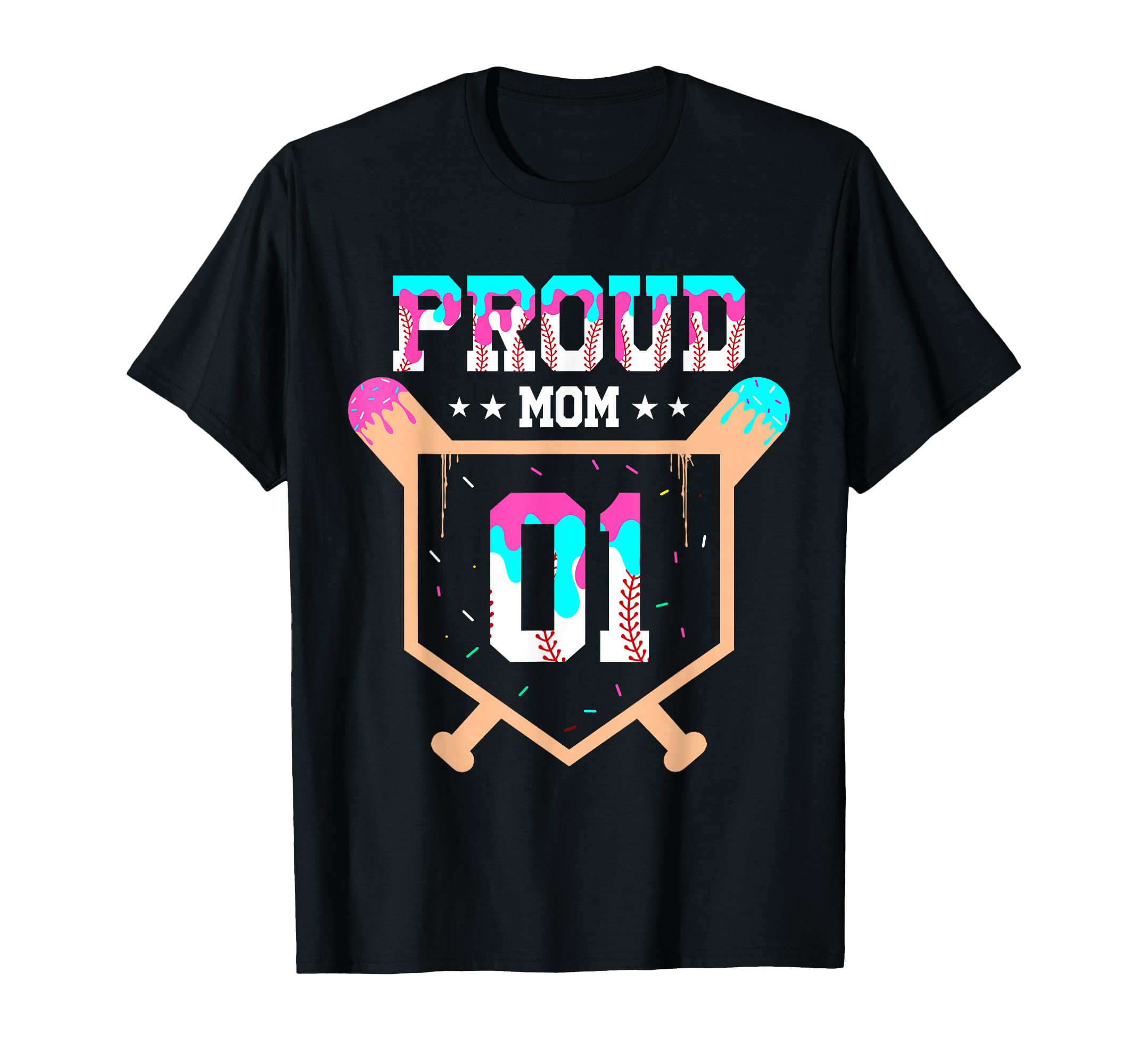 Proud Mom Baseball Player Number 1 Ice T-Shirt - Custom Art Print Unisex - T-Shirt, Sweatshirt, Hoodie