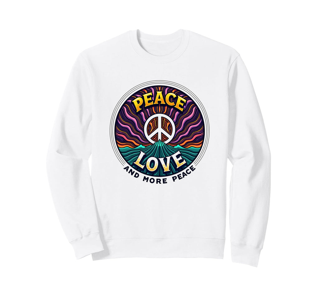 Hippie Peace Love 60S Groovy Sweatshirt - Aesthetic Graphic Unisex - T-Shirt, Sweatshirt, Hoodie
