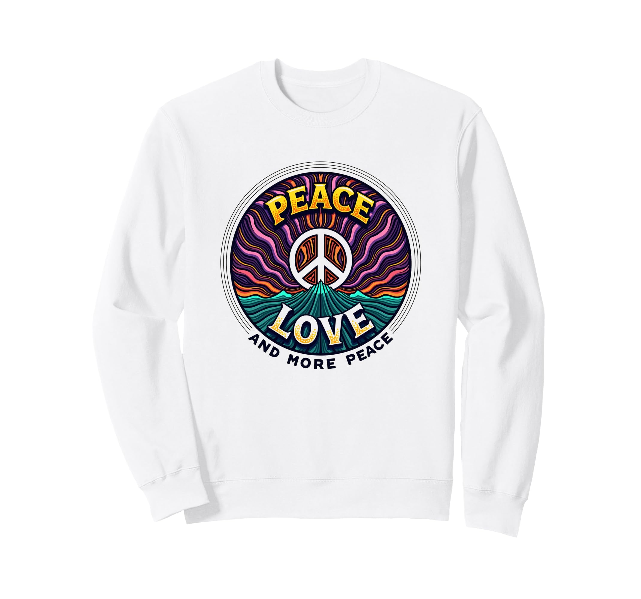 Hippie Peace Love 60S Groovy Sweatshirt - Aesthetic Graphic Unisex - T-Shirt, Sweatshirt, Hoodie