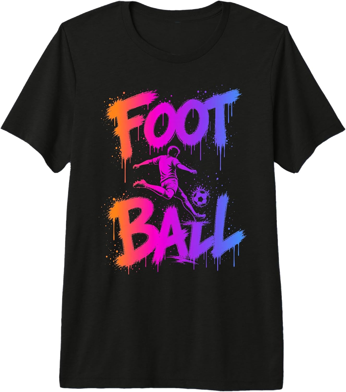 Football Sports Soccer Athlete Vaporwave Designs - Adult & Kids T-Shirts, Sweatshirts & Hoodies apparel design preview 1