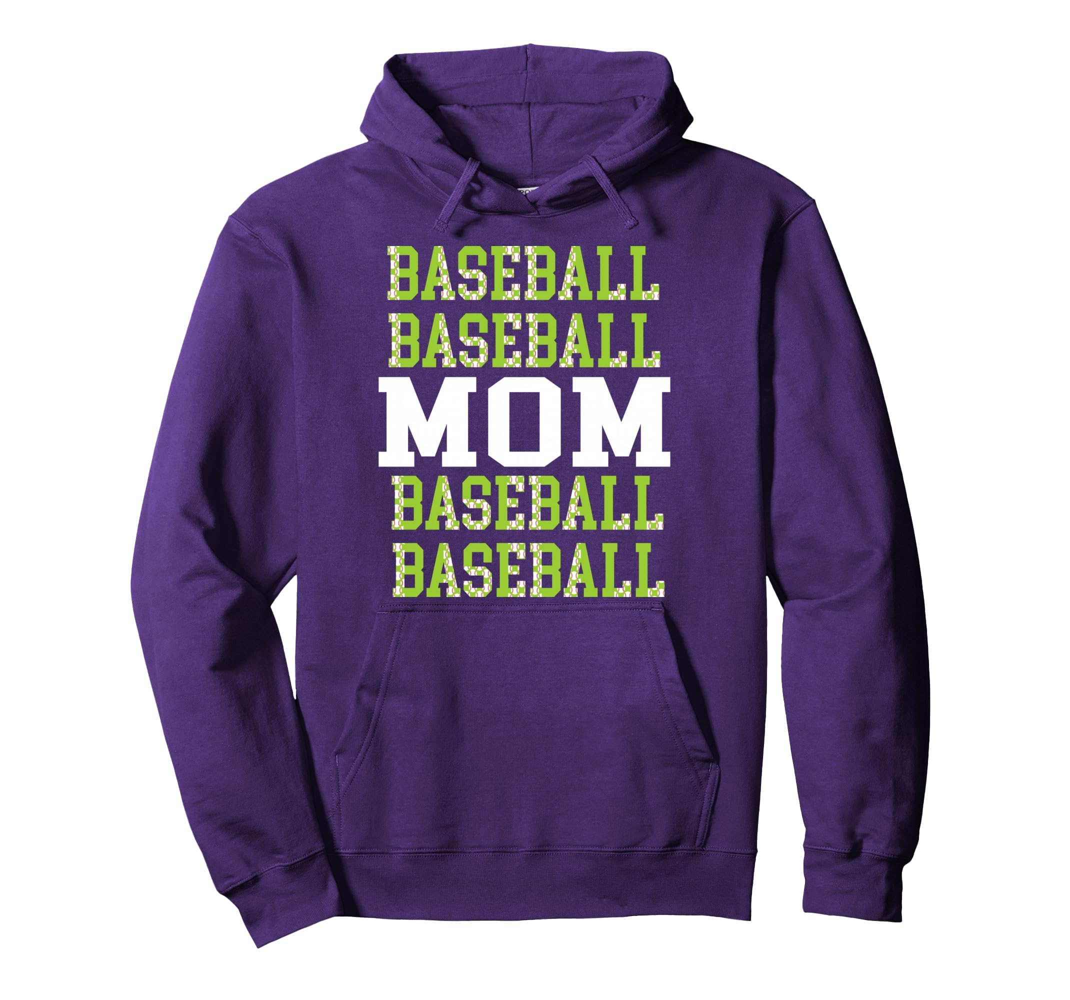 Baseball Mama Repeated Lime Green Hoodie - Casual Everyday Wear Men Women - T-Shirt, Sweatshirt, Hoodie