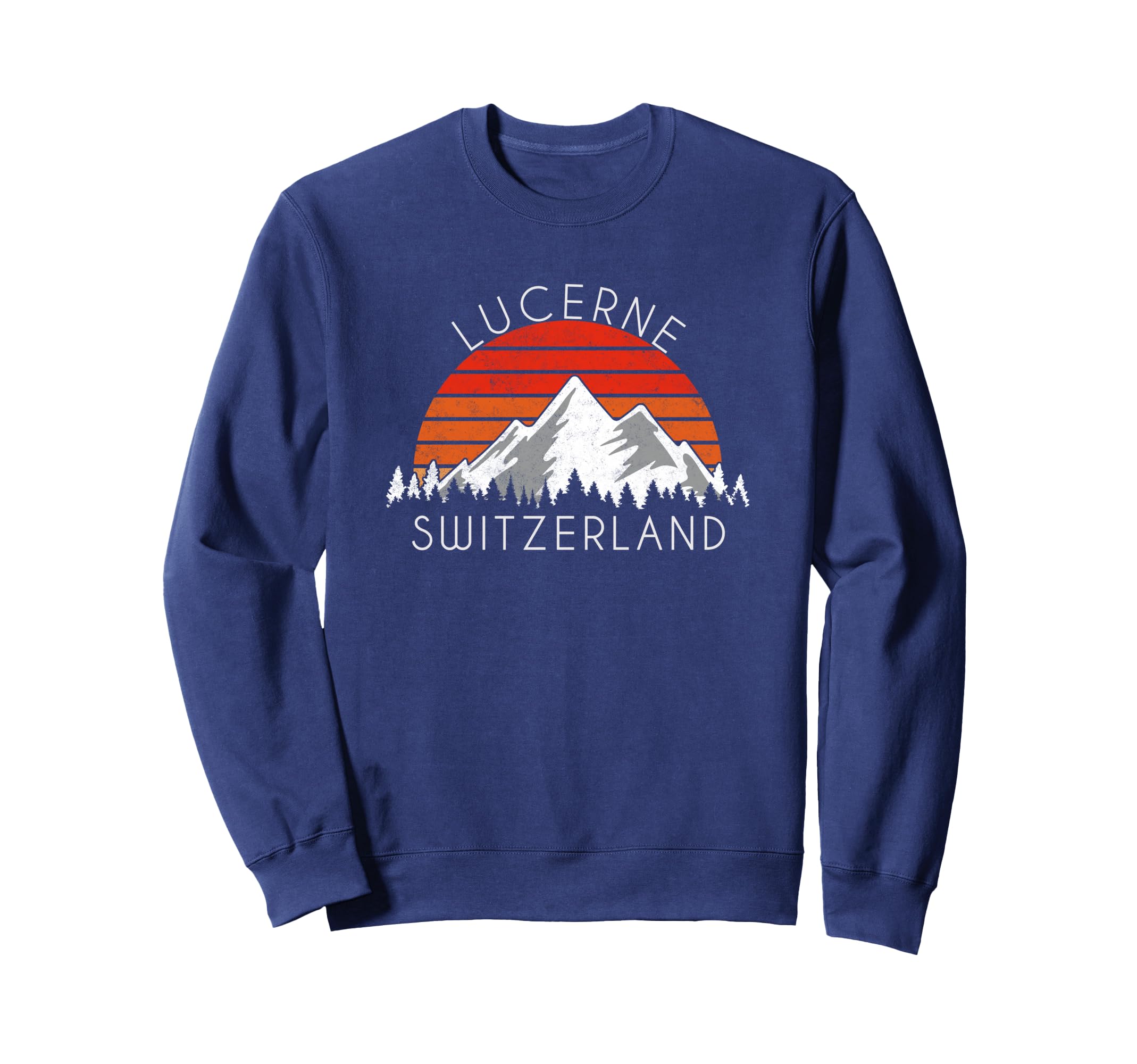 Lucerne Switzerland Distressed Sweatshirt - Casual Everyday Wear Men Women - T-Shirt, Sweatshirt, Hoodie