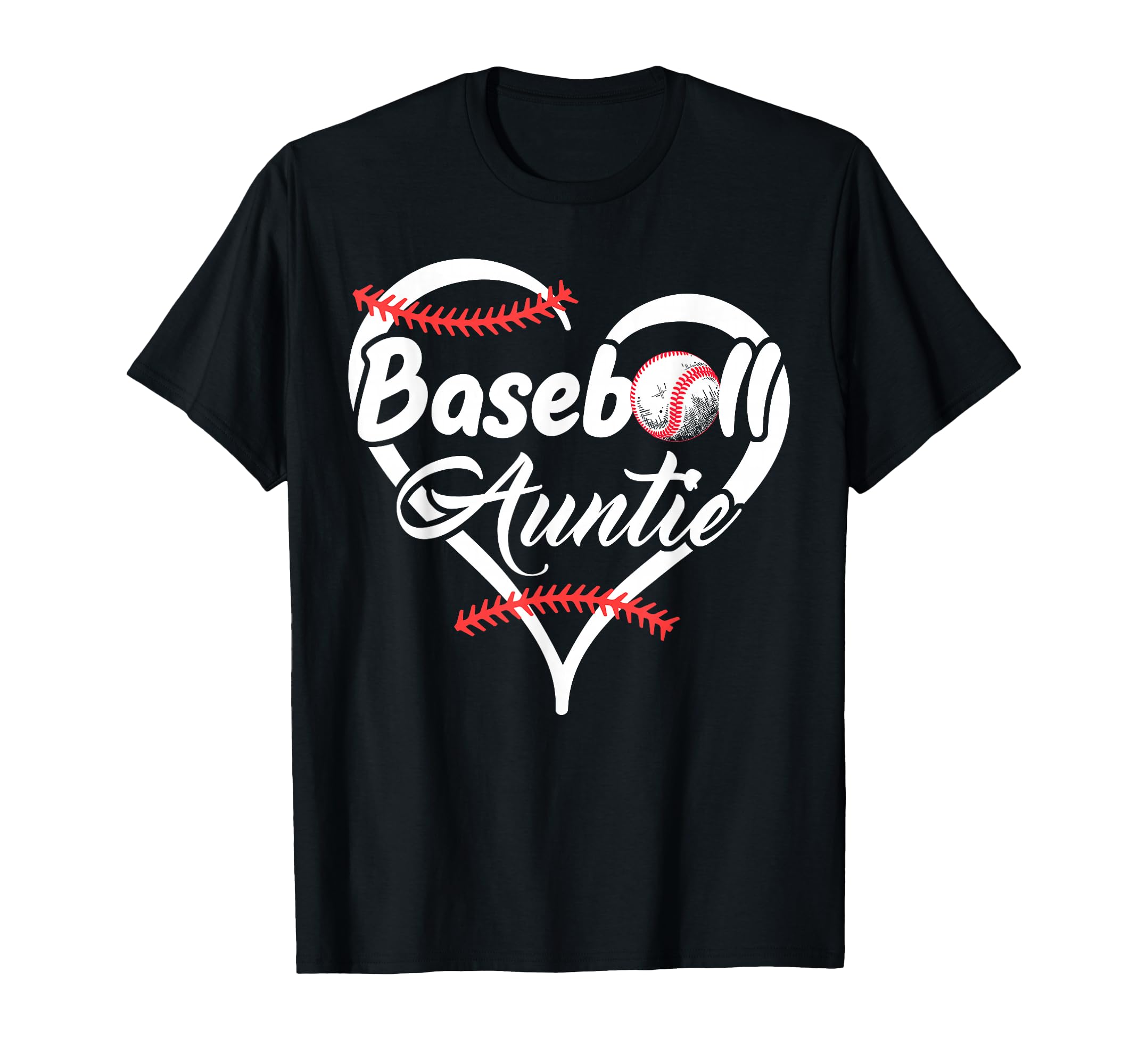 Baseball Aunt Heart Proud Baseball Auntie T-Shirt - Minimalist Print Unisex - T-Shirt, Sweatshirt, Hoodie