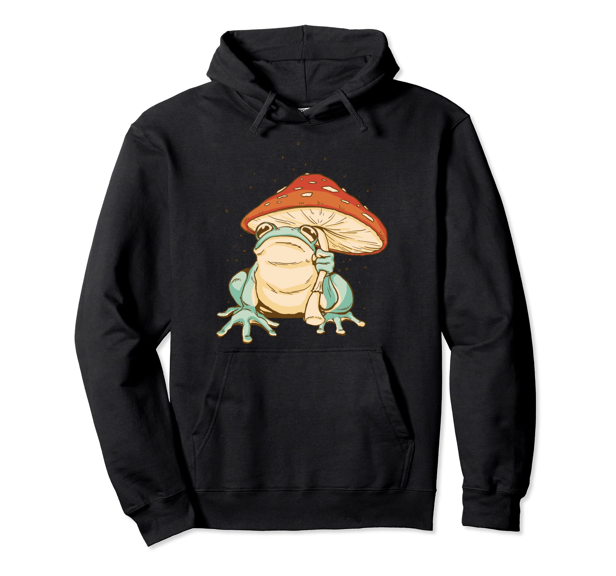 Frog Mushroom Umbrella Boho Hippie Hoodie - Trendy Graphic Unisex - T-Shirt, Sweatshirt, Hoodie
