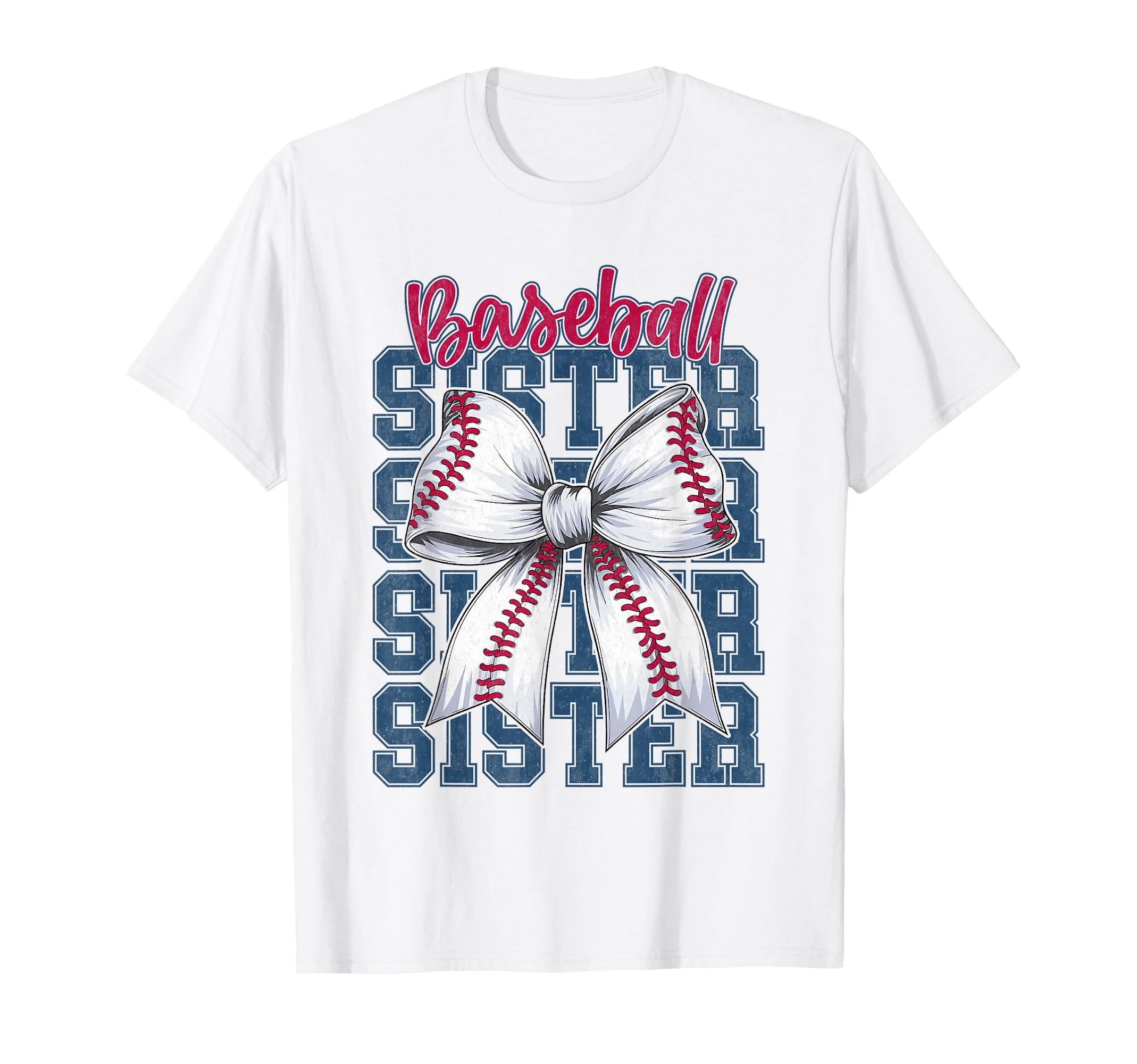 Baseball Sister Coquette Bow T-Shirt - Casual Everyday Wear for Adults - T-Shirt, Sweatshirt, Hoodie