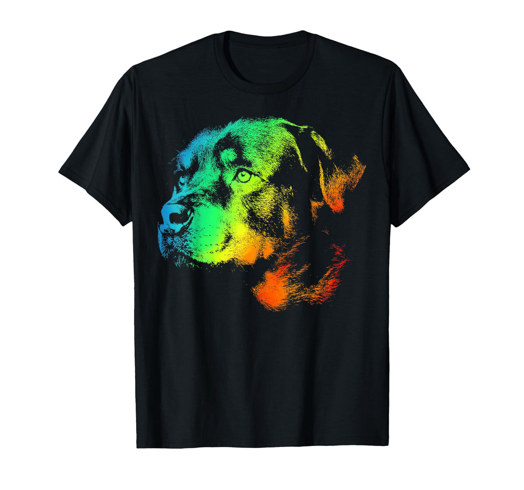 Rottweiler Colorful Rainbow T-Shirt - Casual Everyday Wear Unisex - T-Shirt, Sweatshirt, Hoodie
