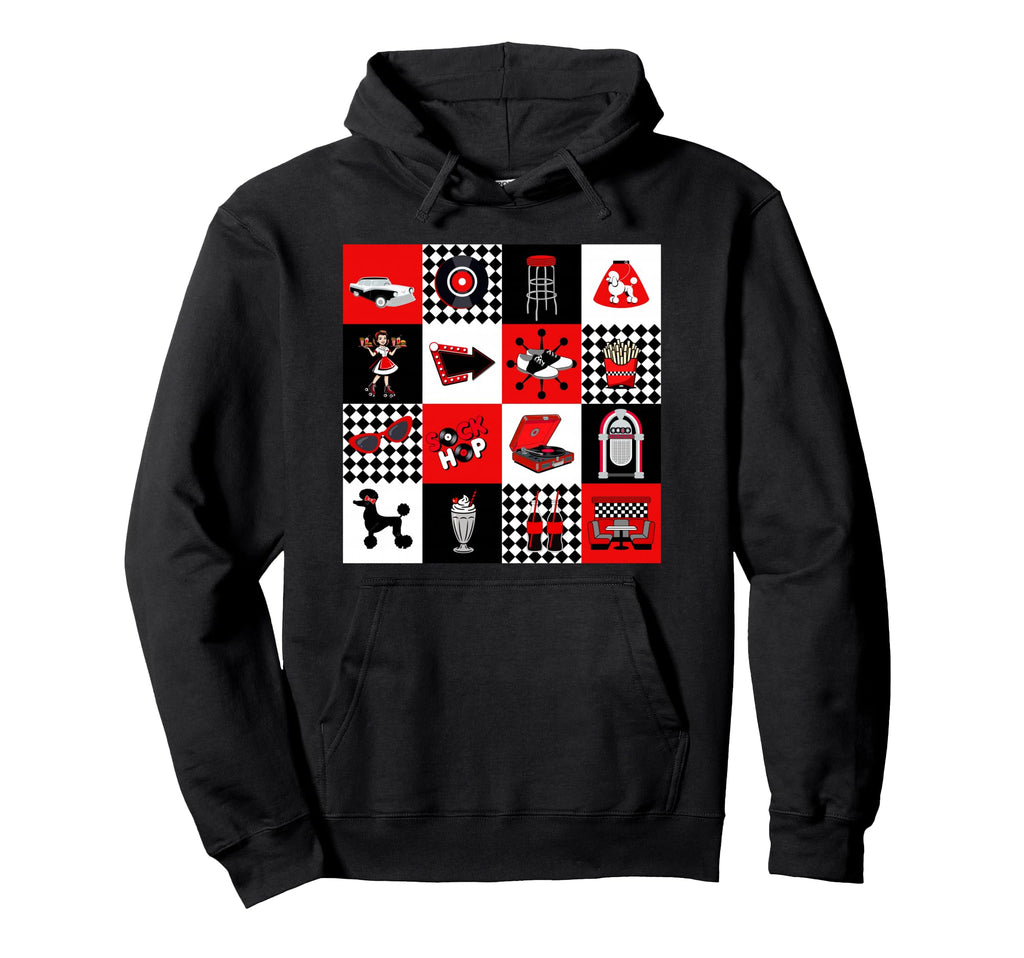 Sock Hop Diner Poodle 1950S 50S Hoodie - Casual Everyday Wear Men Women - T-Shirt, Sweatshirt, Hoodie