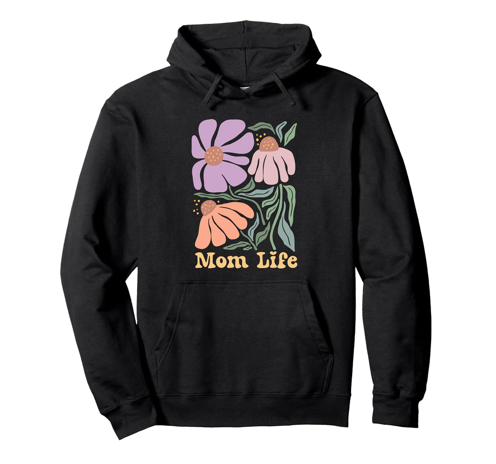 Supercute Love Her Floral Groovy Boho Mom Hoodie - Novelty Apparel Unisex - T-Shirt, Sweatshirt, Hoodie