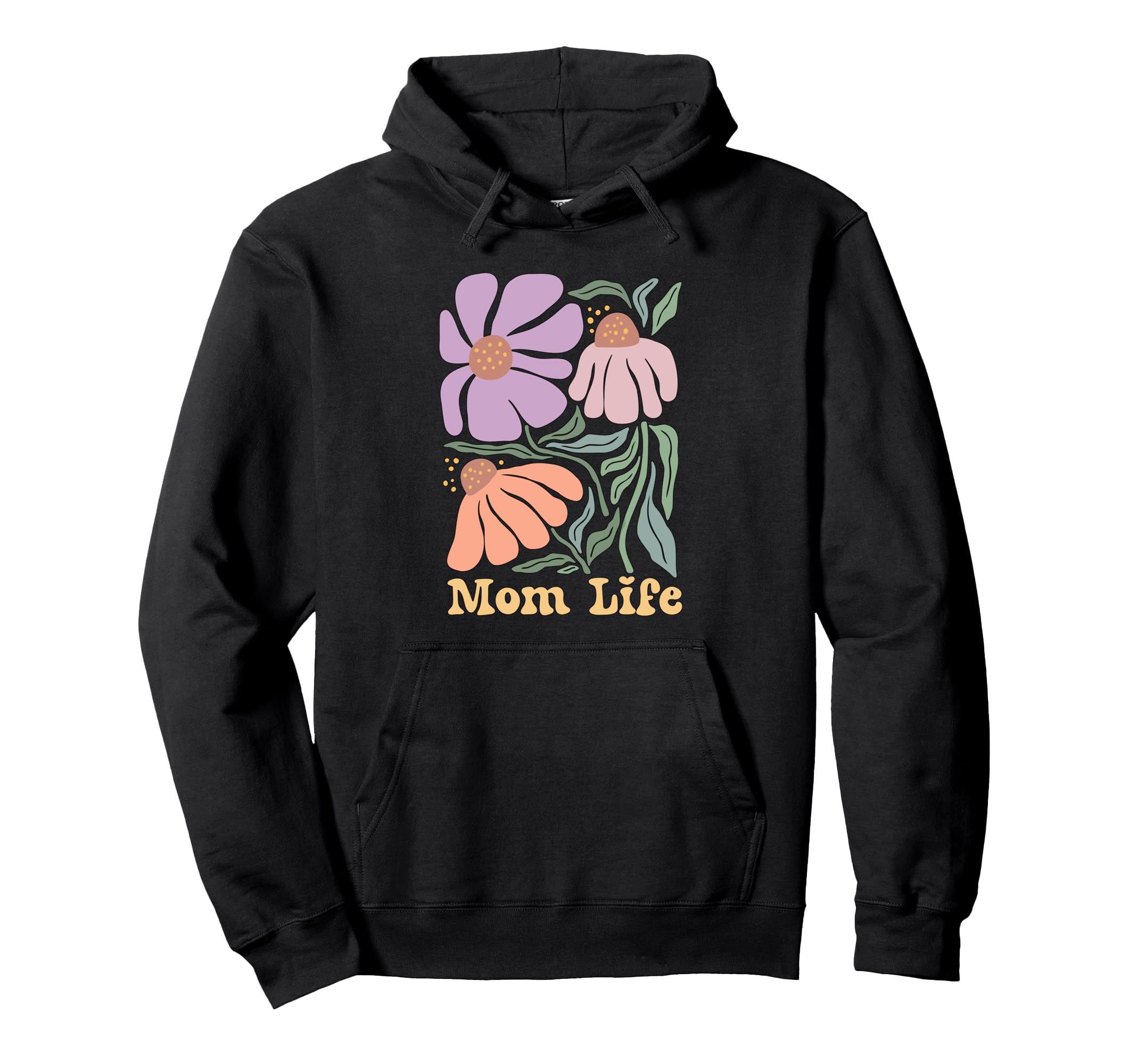 Supercute Love Her Floral Groovy Boho Mom Hoodie - Novelty Apparel Unisex - T-Shirt, Sweatshirt, Hoodie