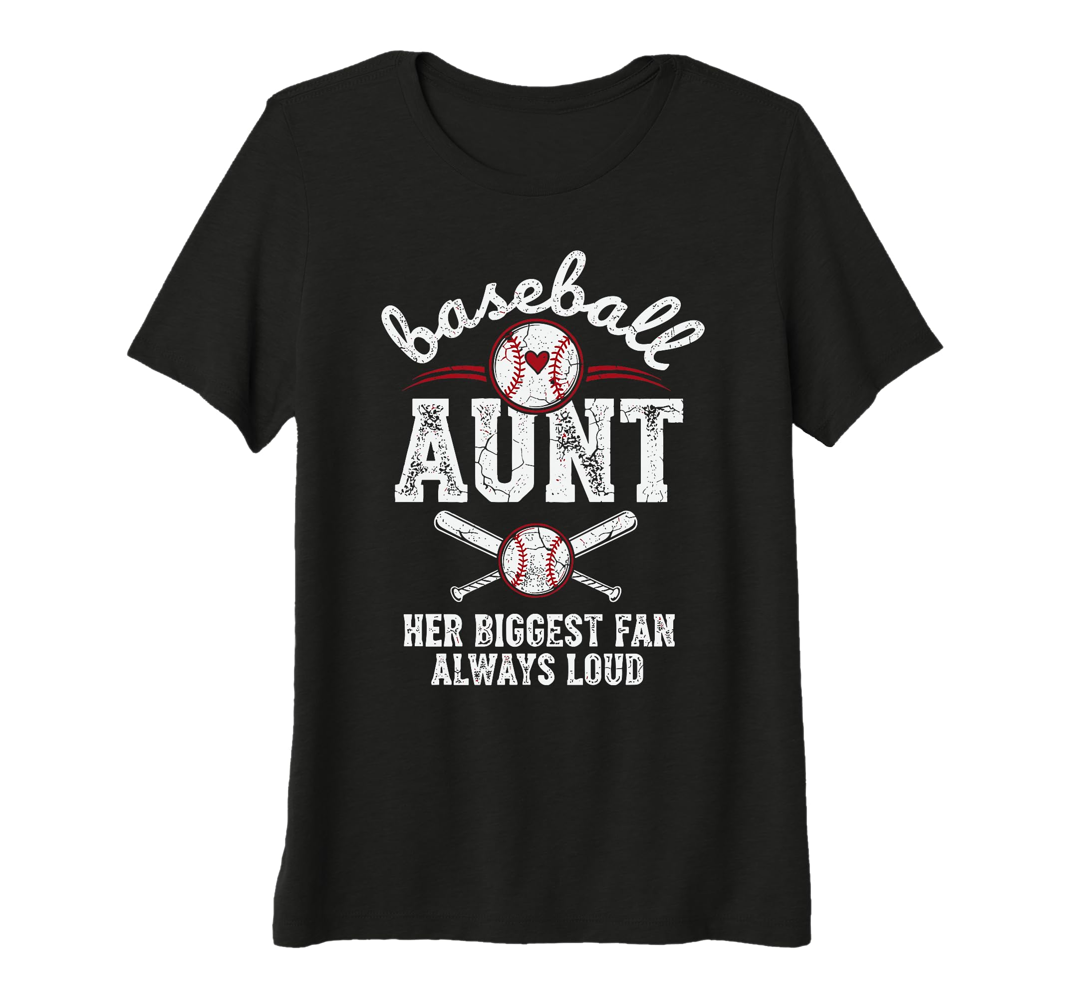Womens Baseball Aunt Biggest Fan T-Shirt - Casual Everyday Wear Men Women - T-Shirt, Sweatshirt, Hoodie