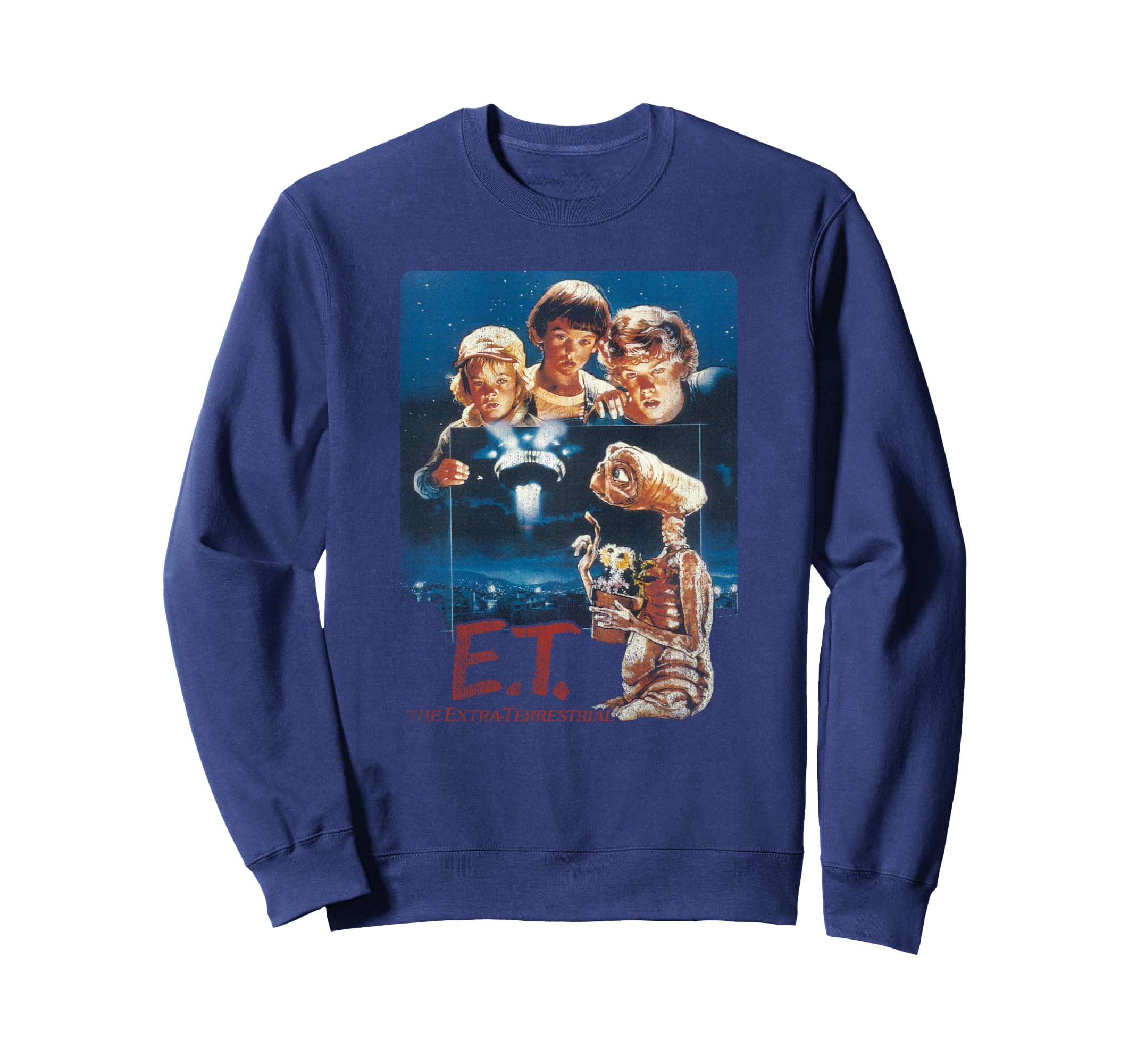 E T Extra Terrestrial Distressed Sweatshirt - Trendy Graphic Men Women - T-Shirt, Sweatshirt, Hoodie