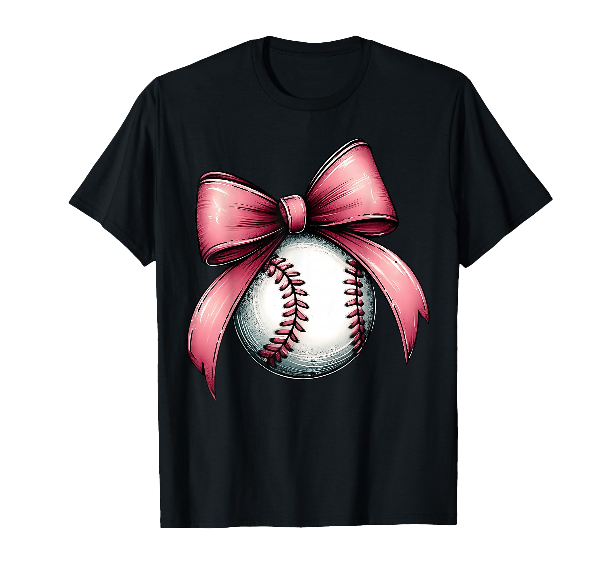 Coquette Bow Baseball Player Team T-Shirt - Graphic Print Men Women - T-Shirt, Sweatshirt, Hoodie