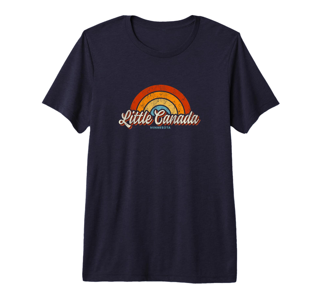 Little Canada Minnesota Mn Rainbow 70S T-Shirt - Custom Art Print Men Women - T-Shirt, Sweatshirt, Hoodie