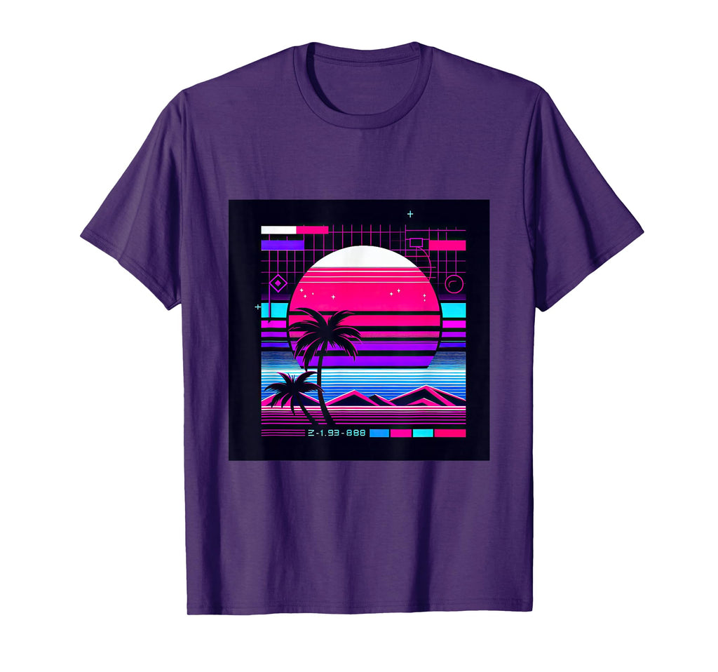Synthwave Vaporwave Tropical Palm Sunset T-Shirt - Streetwear Style Unisex - T-Shirt, Sweatshirt, Hoodie