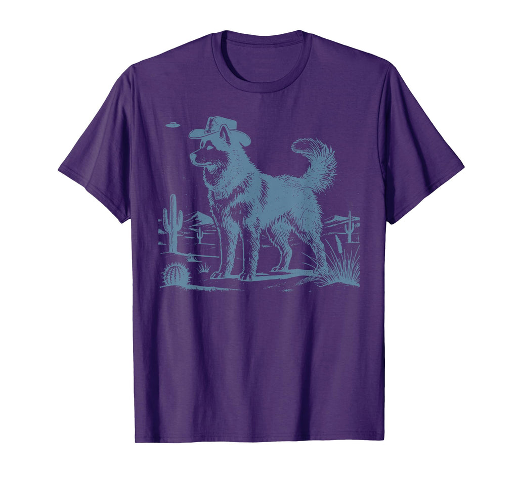 Cowboy Hat Siberian Husky Mom Dad Ufo T-Shirt - Graphic Print Unisex - T-Shirt, Sweatshirt, Hoodie