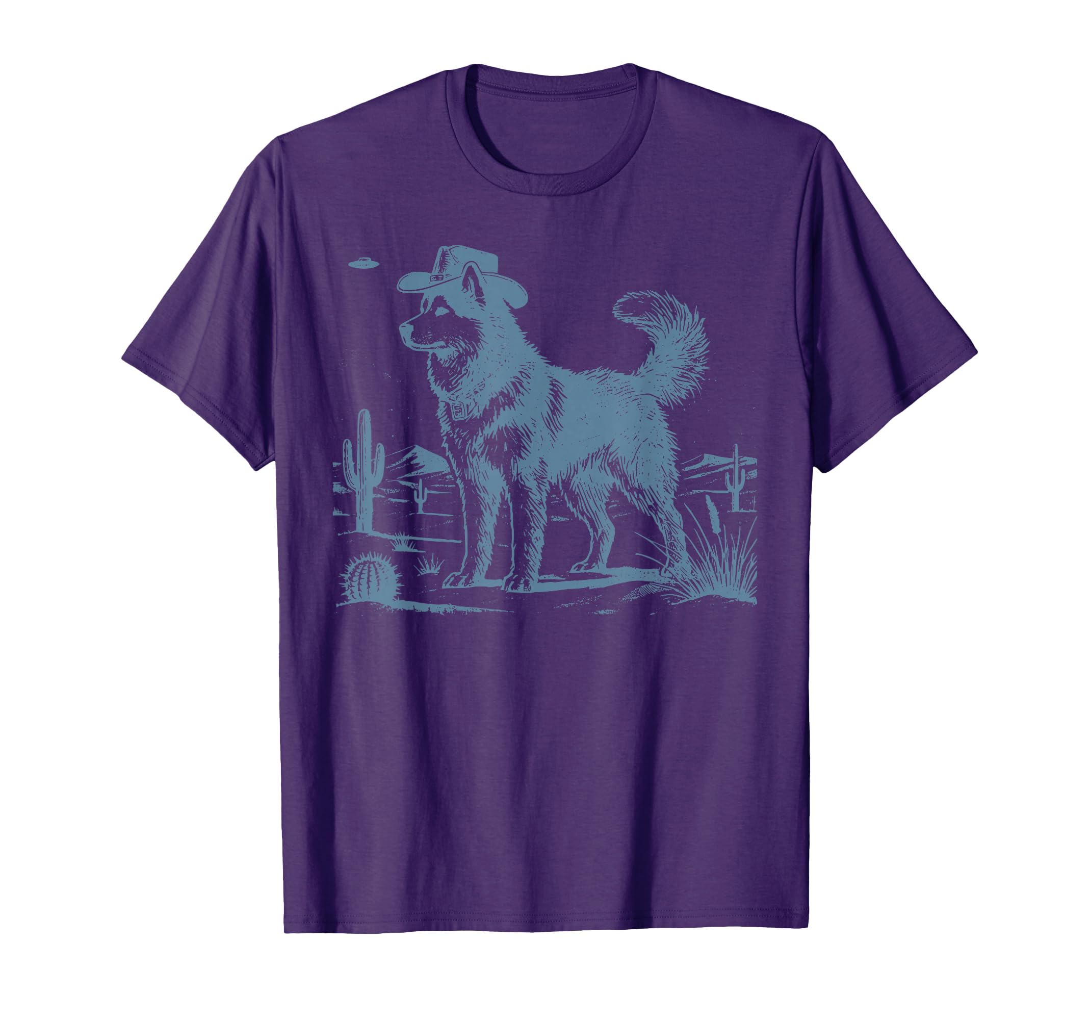 Cowboy Hat Siberian Husky Mom Dad Ufo T-Shirt - Graphic Print Unisex - T-Shirt, Sweatshirt, Hoodie