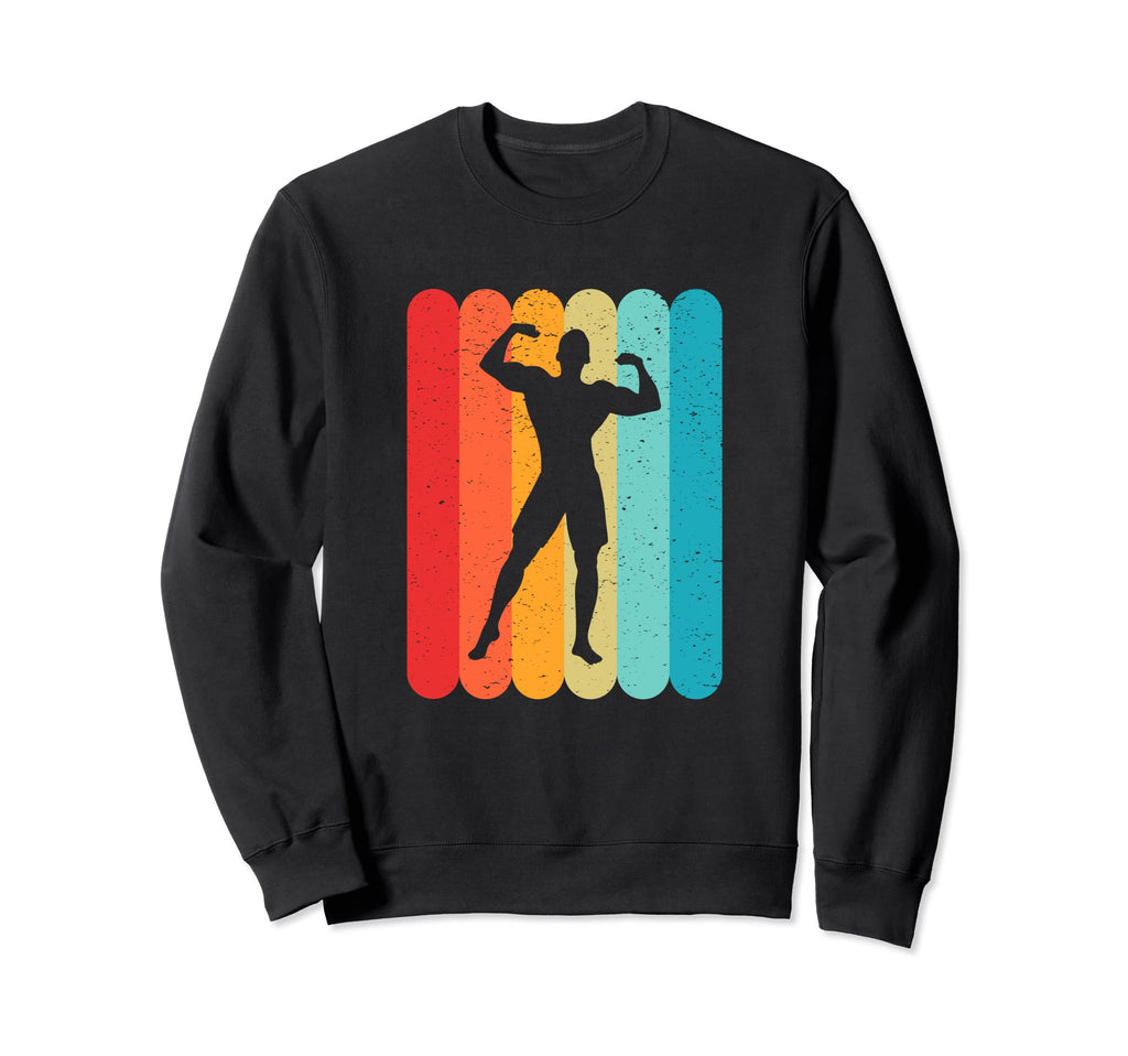 Muscle Pose Silhouette Lines 80S Sweatshirt - Trendy Graphic for Adults - T-Shirt, Sweatshirt, Hoodie