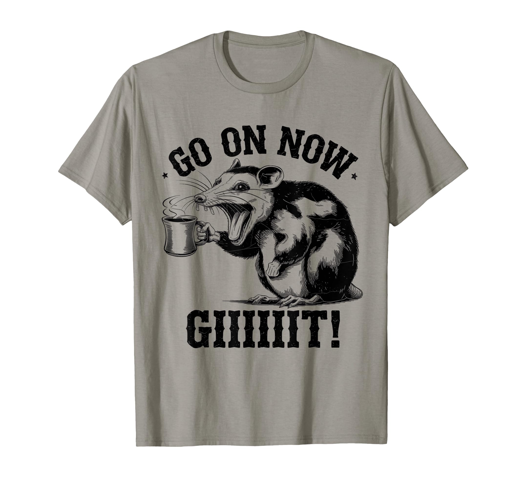 Go Now Git Cowboy Opossum Country T-Shirt - Unique Graphic for Adults - T-Shirt, Sweatshirt, Hoodie