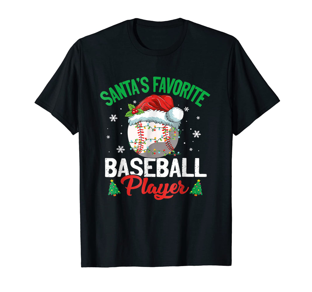 Light Santa Hat Funny Baseball Sports T-Shirt - Unique Graphic for Adults - T-Shirt, Sweatshirt, Hoodie