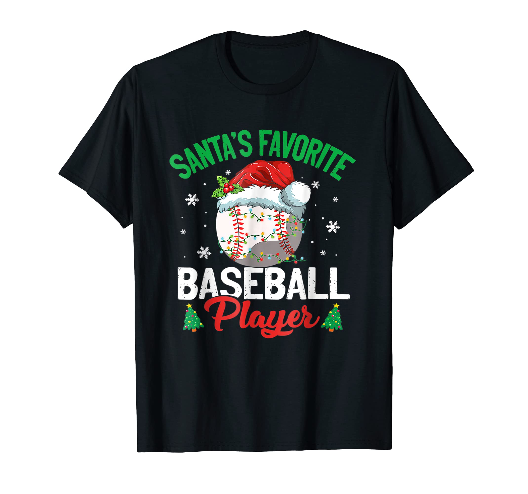 Light Santa Hat Funny Baseball Sports T-Shirt - Unique Graphic for Adults - T-Shirt, Sweatshirt, Hoodie