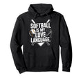 I Love Softball Is My Love Language Hoodie - Minimalist Print for Adults - T-Shirt, Sweatshirt, Hoodie