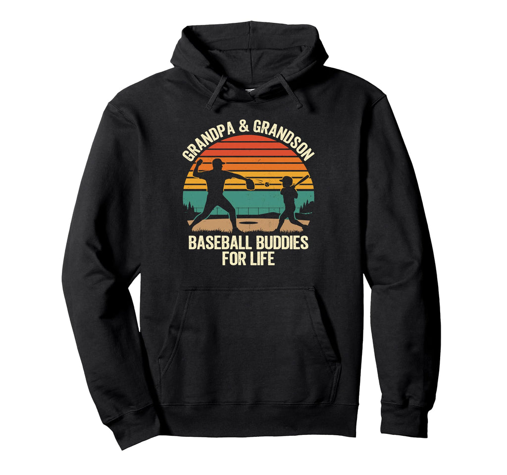 Grandpa And Grandson Baseball Buddies Hoodie - Streetwear Style for Adults - T-Shirt, Sweatshirt, Hoodie