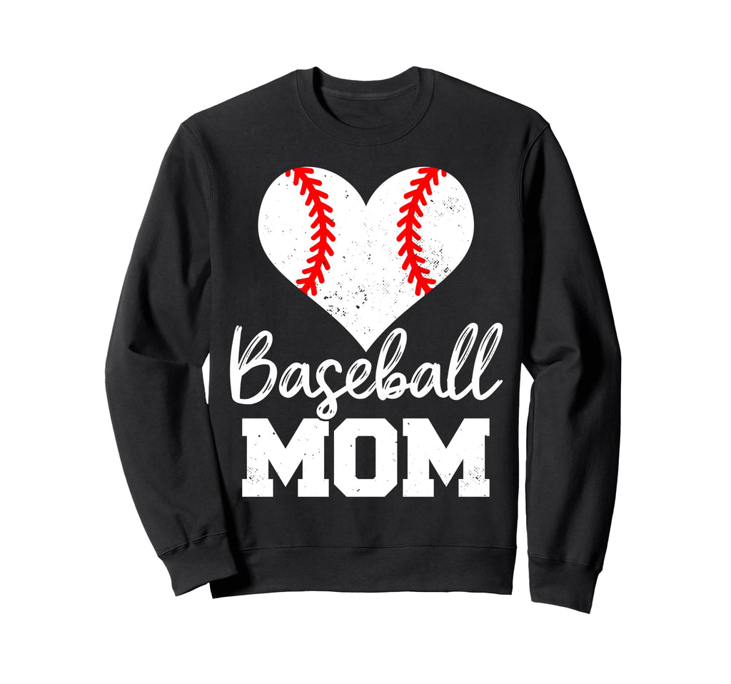 Baseball Mom Heart Funny Sweatshirt - Aesthetic Graphic Men Women - T-Shirt, Sweatshirt, Hoodie
