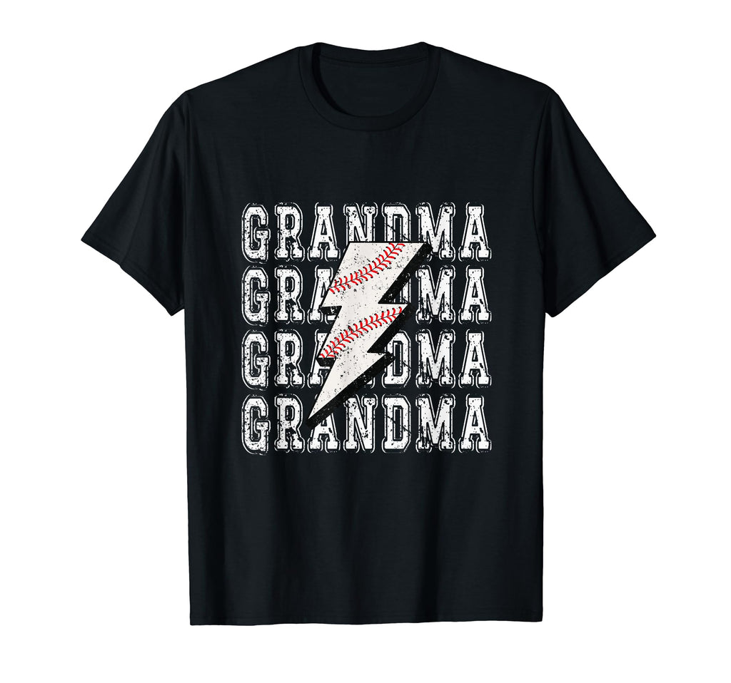Baseball Grandma Lightning Bolt T-Shirt - Aesthetic Graphic Unisex - T-Shirt, Sweatshirt, Hoodie