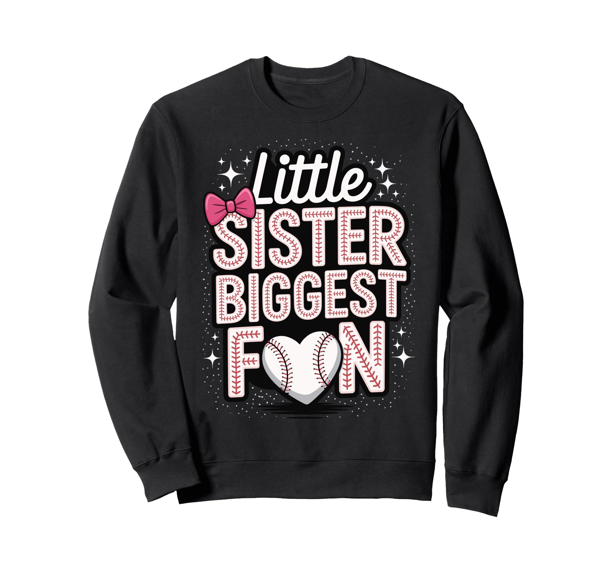 Little Sister Biggest Fan Baseball Sweatshirt - Minimalist Print Men Women - T-Shirt, Sweatshirt, Hoodie