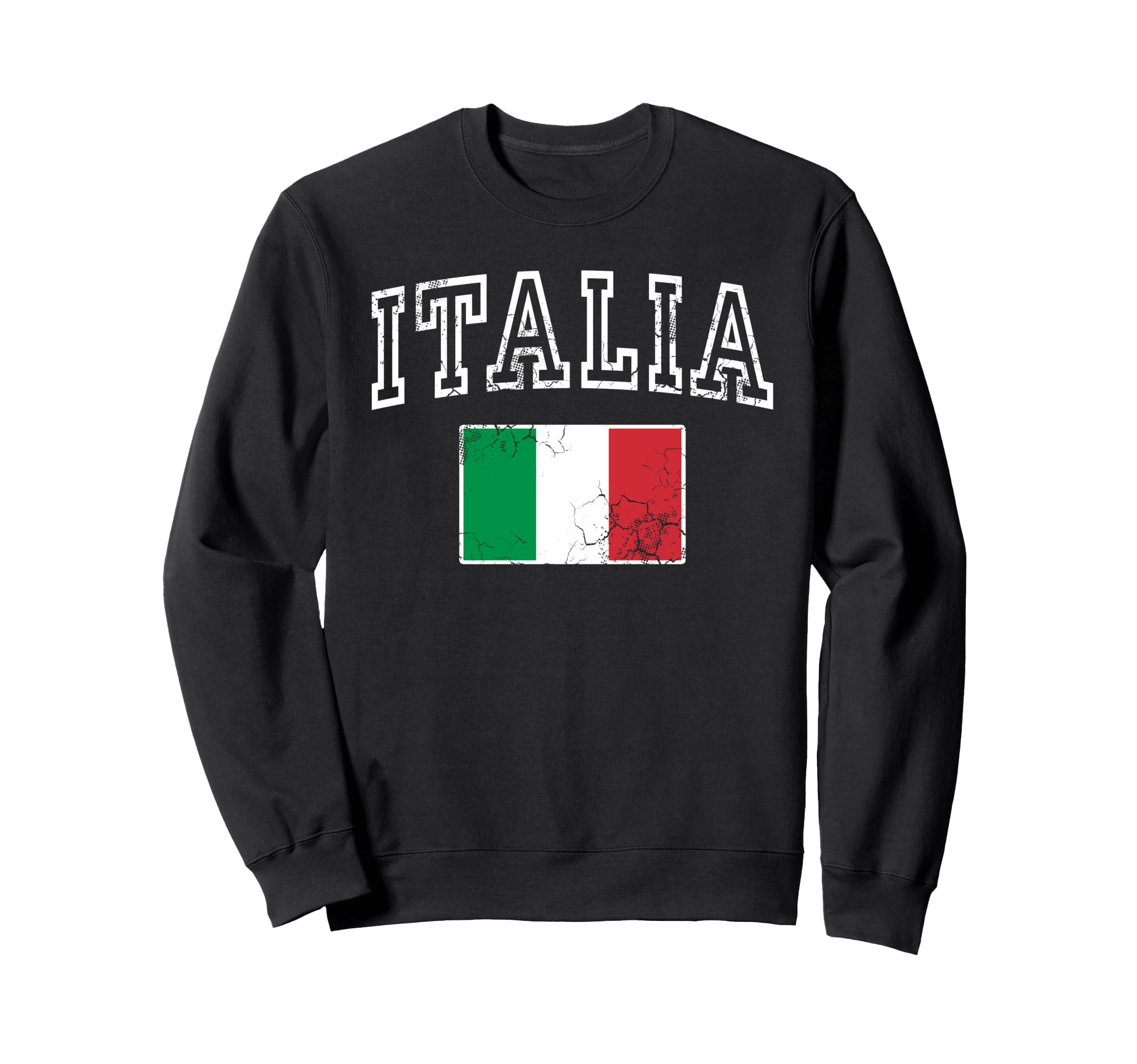 Italia Flag Distressed Italy Sweatshirt - Fun Novelty Design Men Women - T-Shirt, Sweatshirt, Hoodie